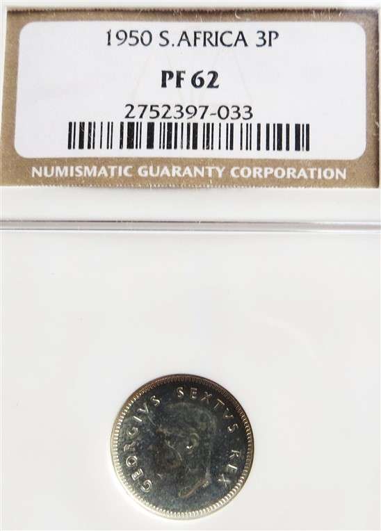 1950 3d Tiekie Silver NGC PF62 Graded Mintage : 500