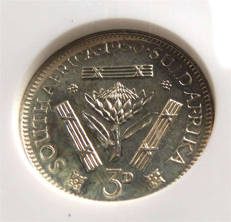 1950 3d Tiekie Silver NGC PF62 Graded Mintage : 500