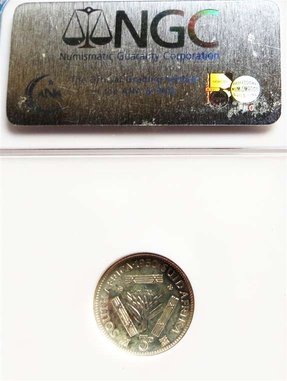 1950 3d Tiekie Silver NGC PF62 Graded Mintage : 500