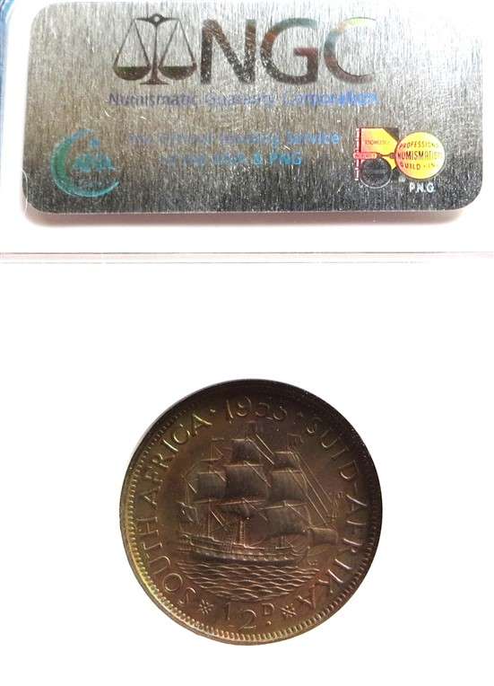 1953 1/2d Half Penny NGC MS64BN Bakewell Graded