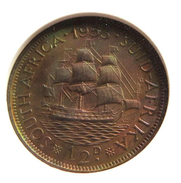 1953 1/2d Half Penny NGC MS64BN Bakewell Graded