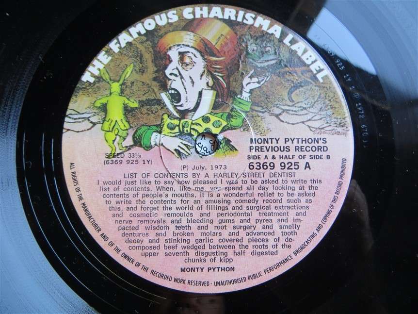 Monty Python's Previous Record  -  Vinyl VG / Cover VG