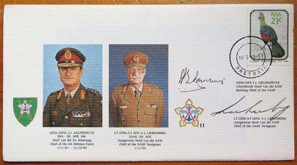 SADF RSA Cover - Chiefs of SADF & Signed