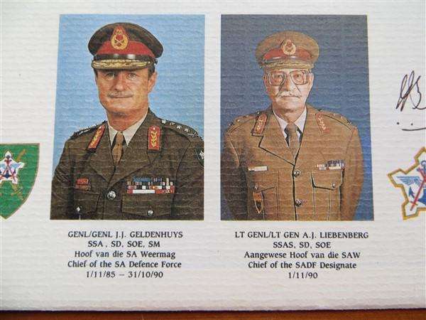 SADF RSA Cover - Chiefs of SADF & Signed