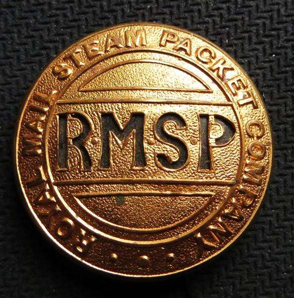 Antique ROYAL MAIL Steam Packet Company Button PIN Badge RMSP Shipping