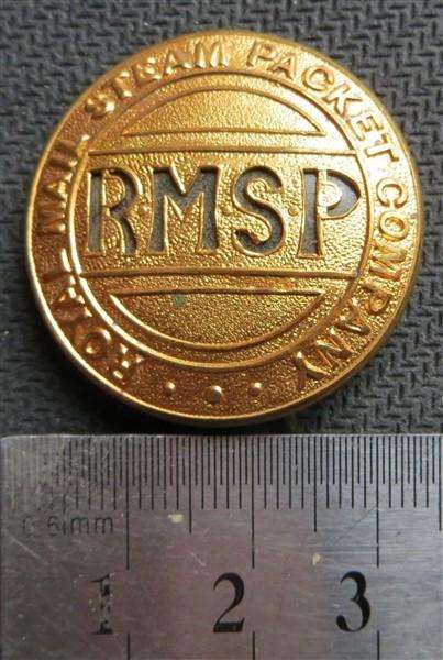 Antique ROYAL MAIL Steam Packet Company Button PIN Badge RMSP Shipping