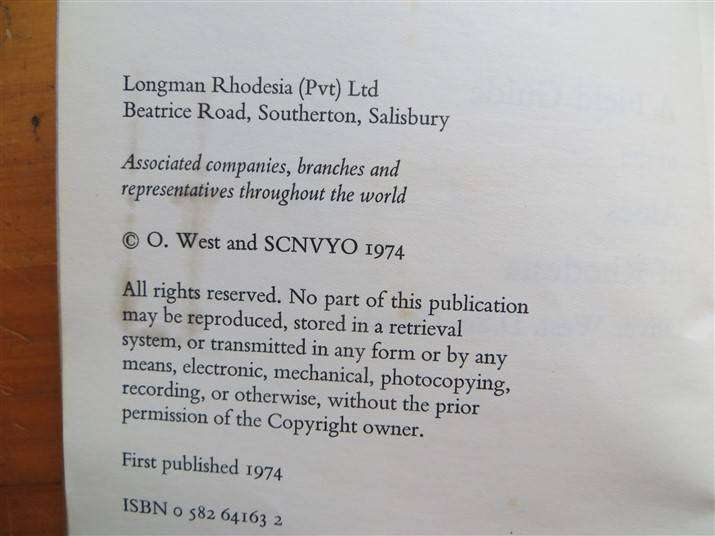 A Field Guide to the Aloes of Rhodesia - Oliver West - Bundu Series