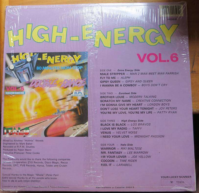 High Energy Vol.6 - 2 x Vintage Vinyl LP Set - VG