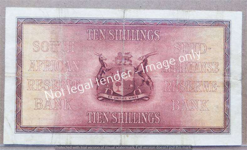 1940 Postmus 10 Shillings Note E49 362,169