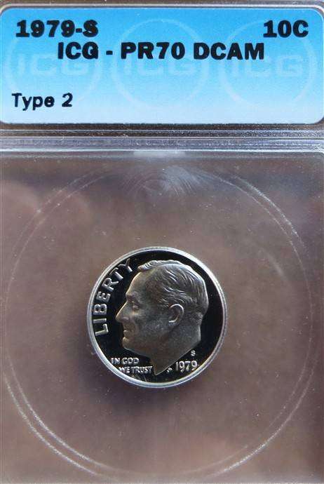 1979(S) USA 10c Type 2 - PF70DCAM ICG Graded