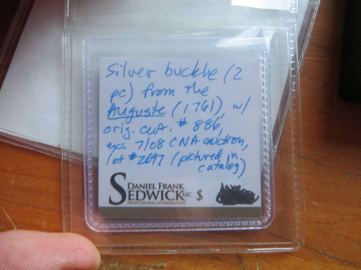 1761 Silver Shoe Buckle from "Auguste" Shipwreck - Cert. of Authenticity