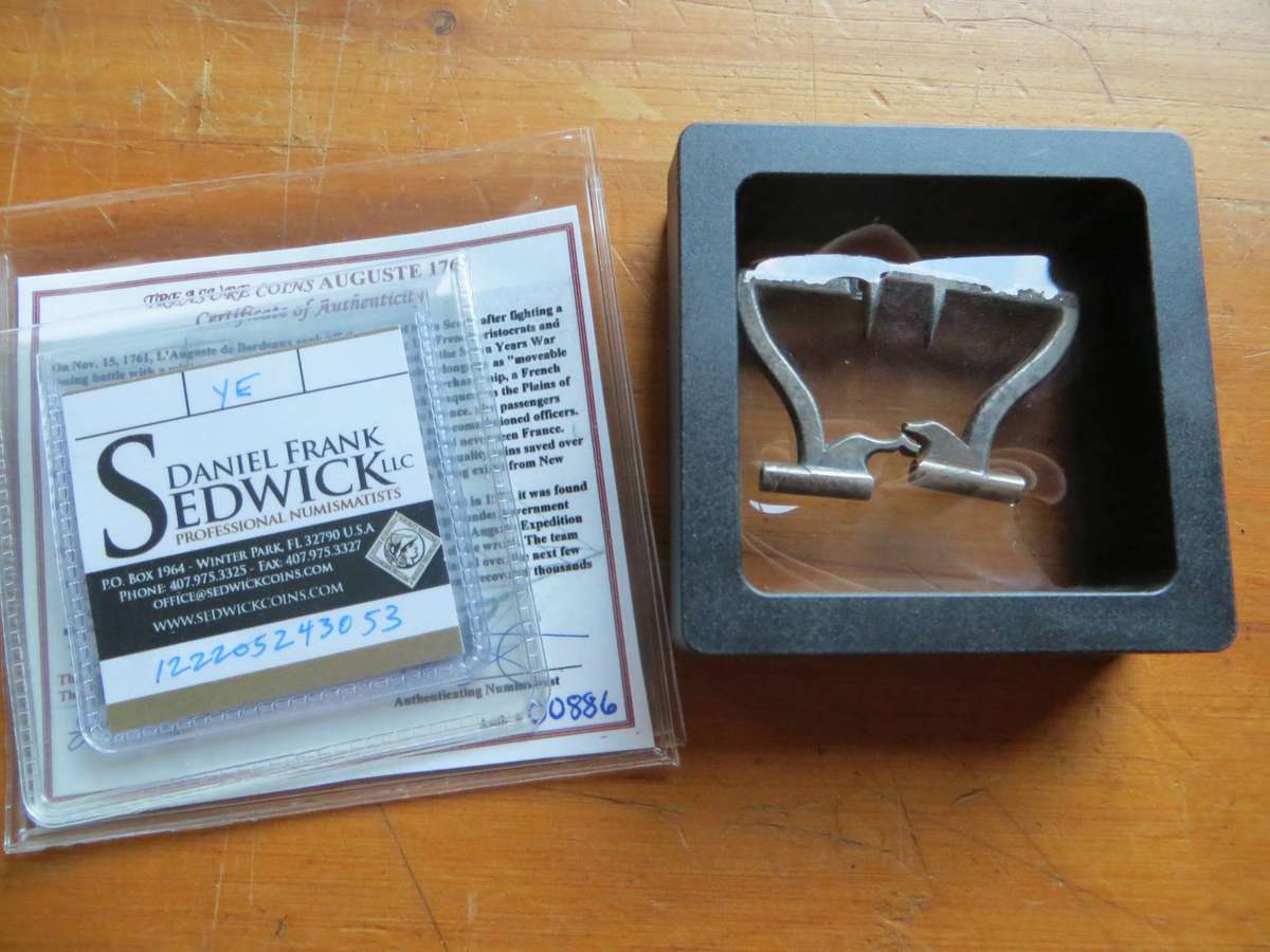 1761 Silver Shoe Buckle from "Auguste" Shipwreck - Cert. of Authenticity