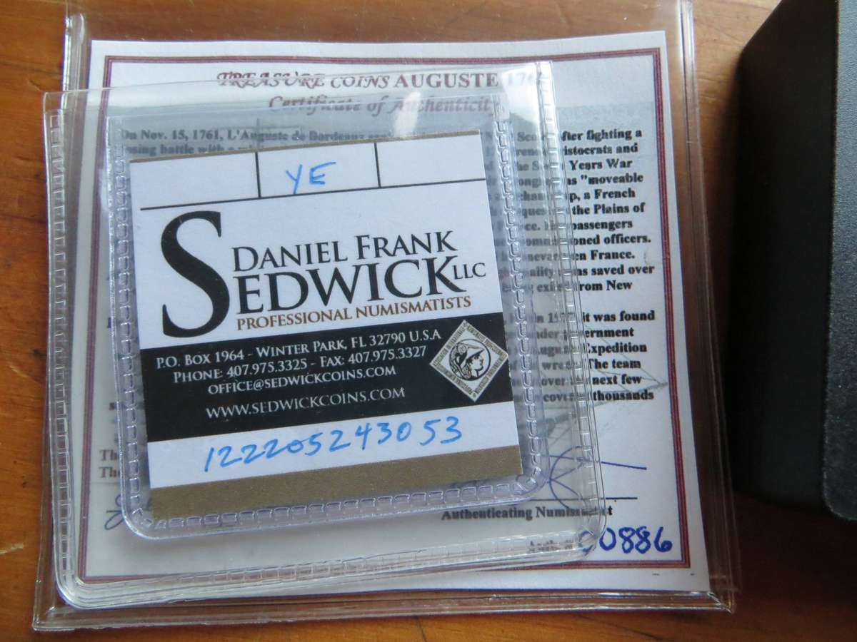 1761 Silver Shoe Buckle from "Auguste" Shipwreck - Cert. of Authenticity