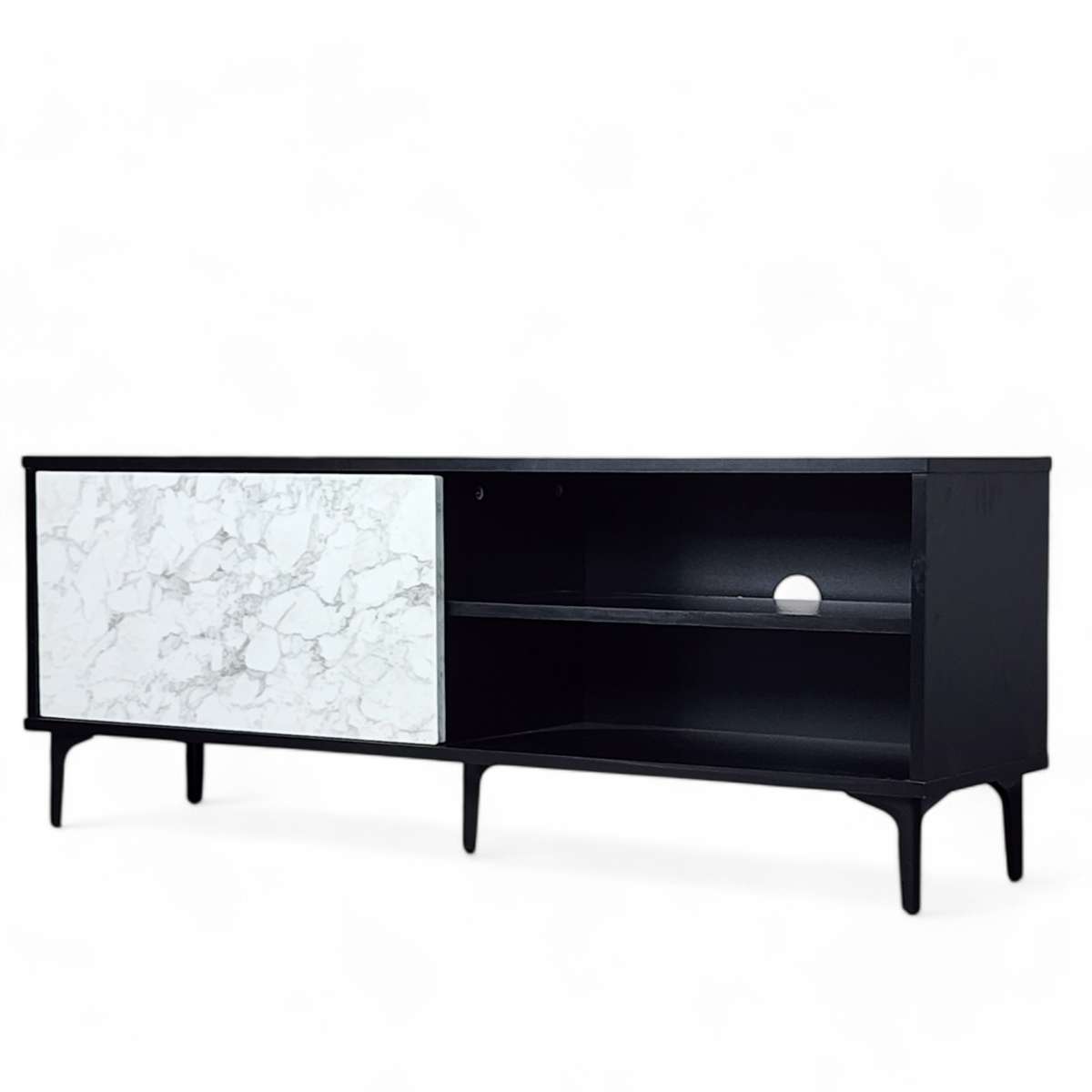 Petra TV Stand Black-Marble 120cm