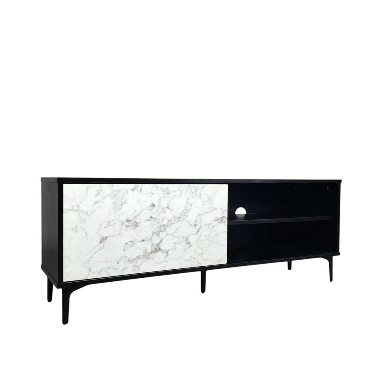 Petra TV Stand Black-Marble 120cm
