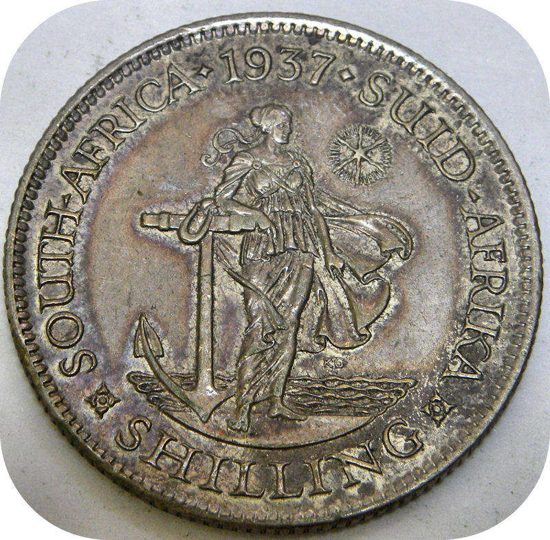 Top Graad SA Unie: 1937 Shilling 1/- in EF!!