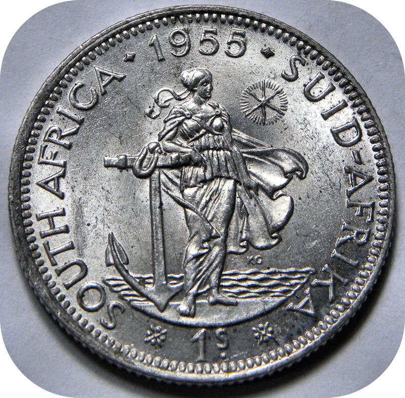 Lustrous 1955 Shilling in Brilliant UNC!