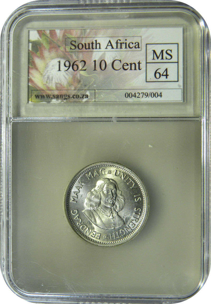 ULTRA RARE 1962 10c Shilling in Mint state 64!!   A Top Grade gem!