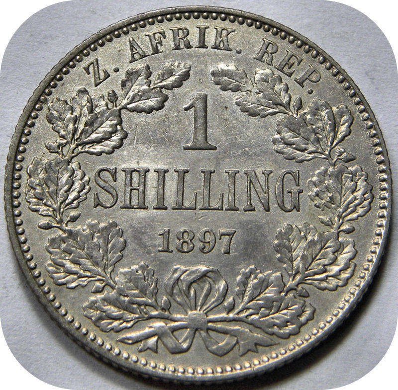 1897 ZAR Shilling in UNC!!! Metal composition error!