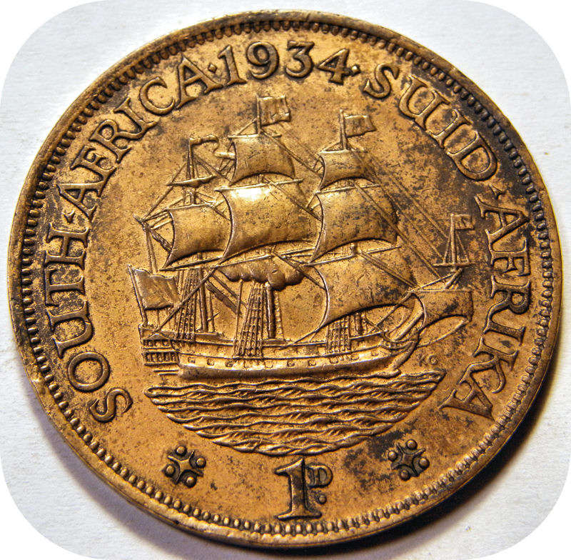 Top Grade SA Union: The scarce 1934 Penny 1d in A/UNC!