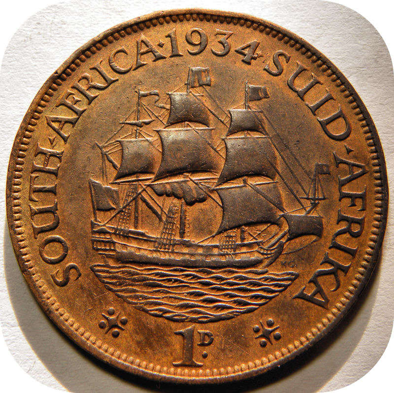 RED 1934 Penny 1d below R200!