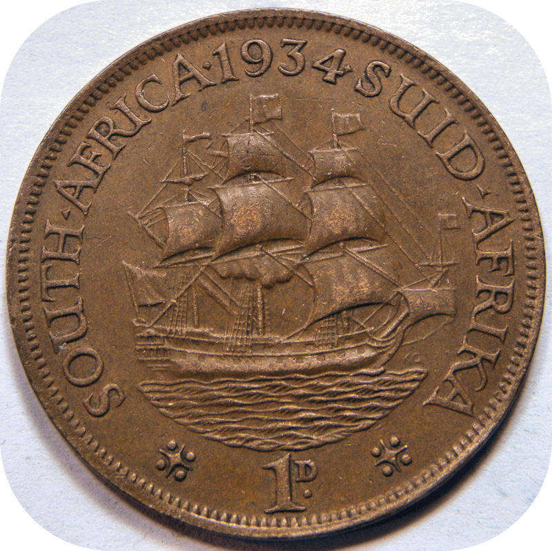 Variation Specimen: 1934 Penny 1d with Dot and "4" touching!! in A/UNC.