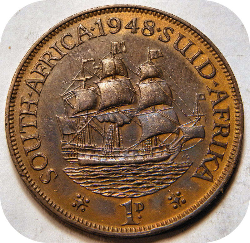 Top Graad SA Unie:  1948 1d Pennie in ROOI EF onder R80!