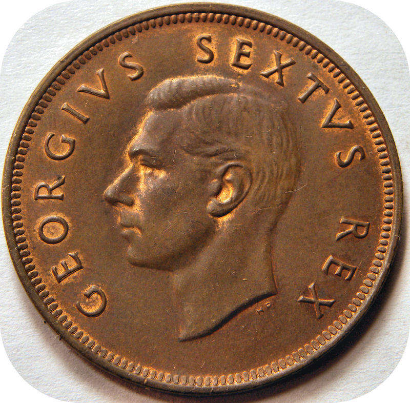 Top Graad SA Unie: 1952 Pennie 1d in ROOI Brilliant UNC