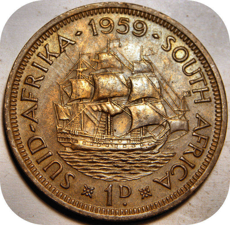 1959 Pennie 1d in EF onder R15!
