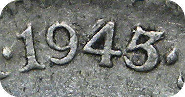 1945/43 Overstrike tickey 3d below R50!