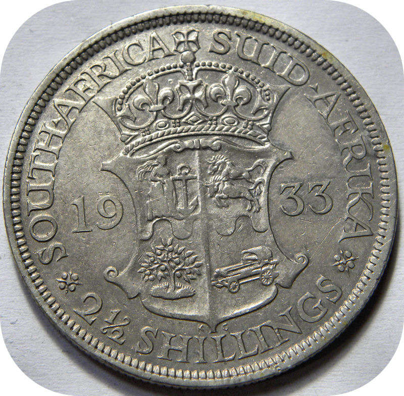 Scarce SA Union: 1933 Halfcrown 2/6 in AEF!