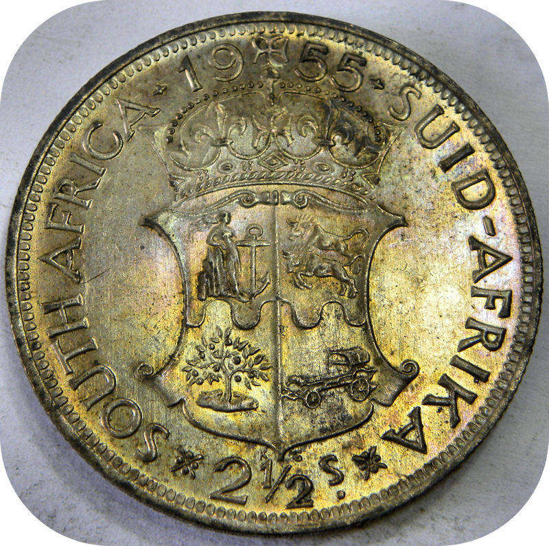 1955 Half kroon 2/6 below R300!