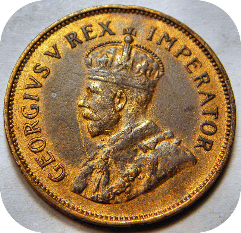 1932 Half Pennie 1/2d in rooi AEF onder R300!!