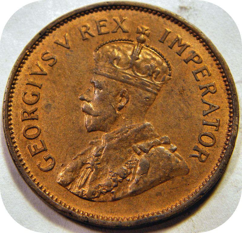 Top Grade SA Union:  1935 Half Penny in RED A/UNC!