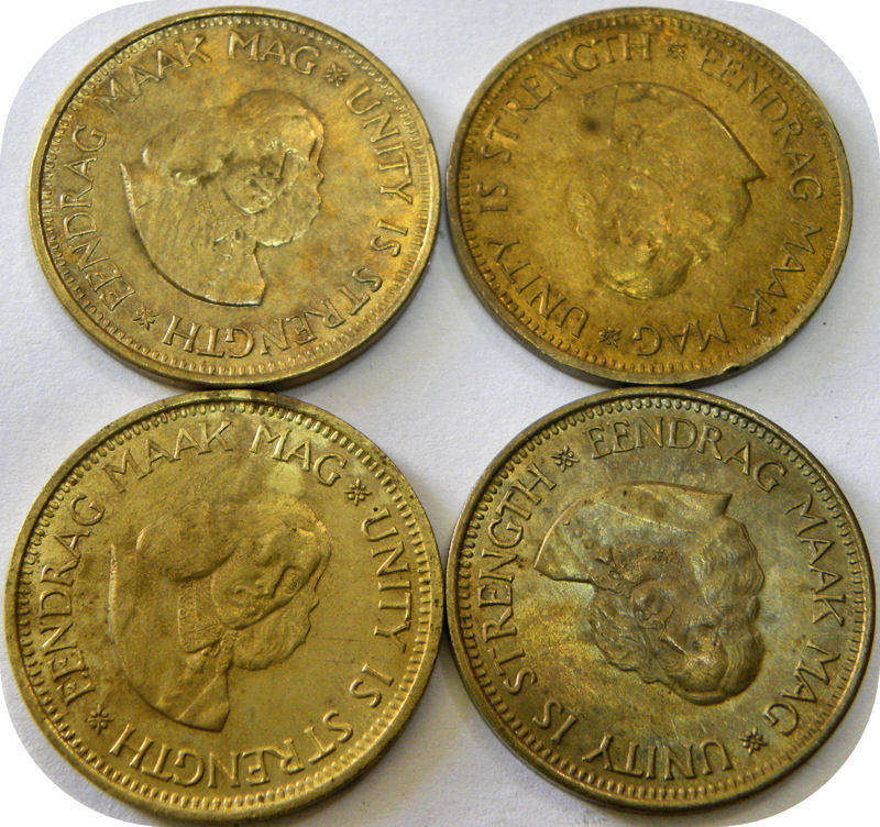 1964 van Riebeeck ½c in A/UNC!  4 specimens available, bid per coin.