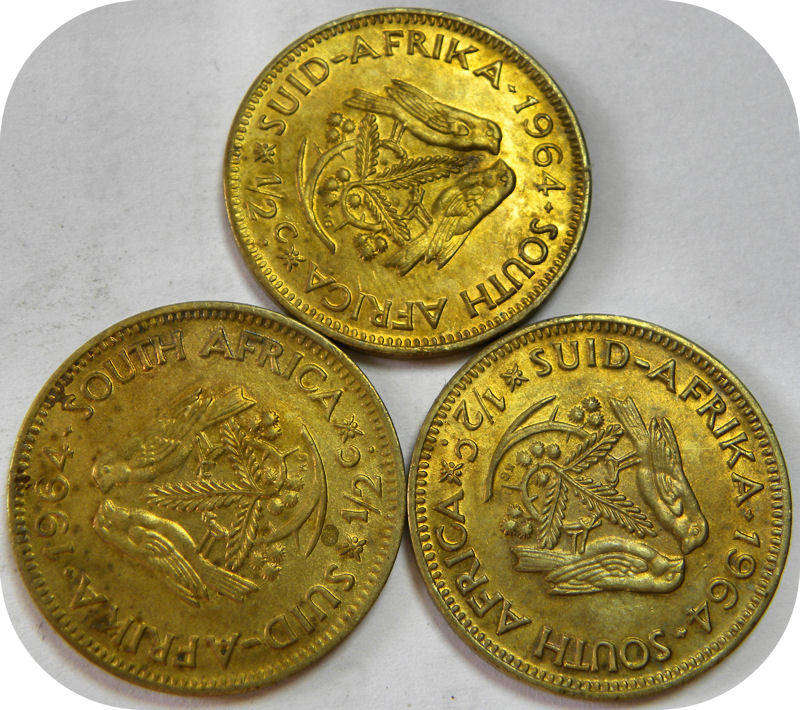 1964 ½ cent in A/UNC.  3 specimens available!