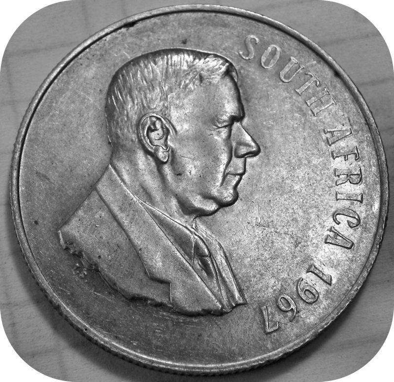 RARE English 1967 Silver Dr Verwoerd R1 Pregnant Springbok in A/UNC!!