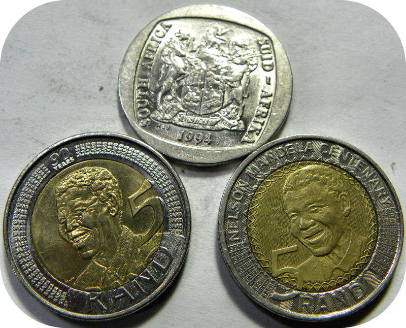 Lustrous Nickel RSA 1994, 2008, 2018 Mandela R5 coins set! Bid per coin for all three