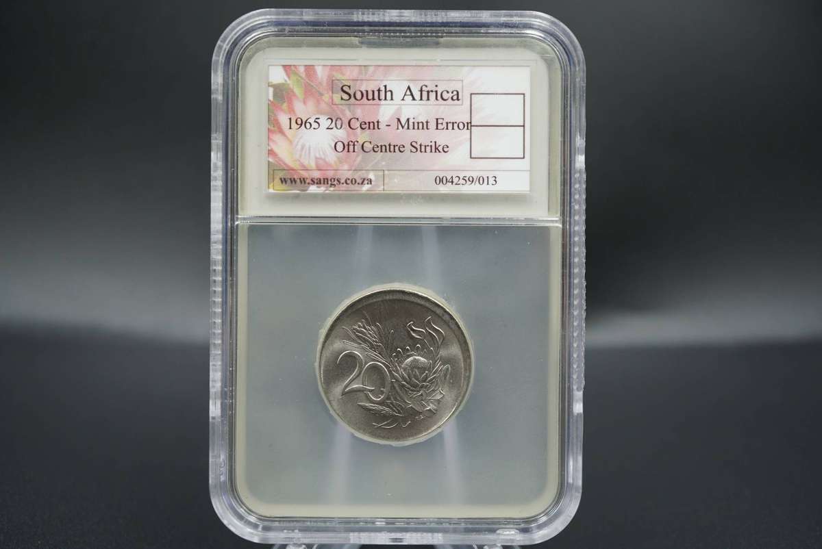 1965 South African Error 20c. Off Centre Struck