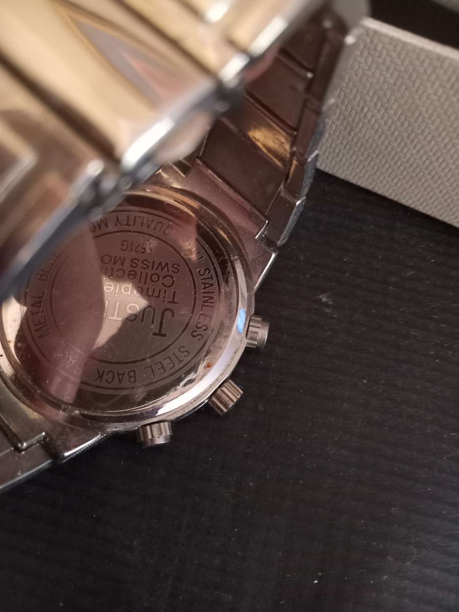 Justin Crystal Men's watch in Box. Spares or Restoration