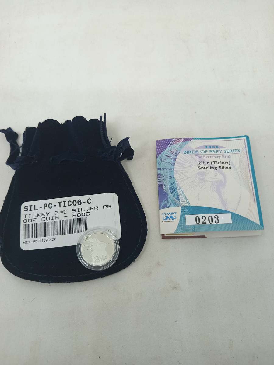 Proof 2006 Birds of Pray Secretary Bird 2.5c With Coa