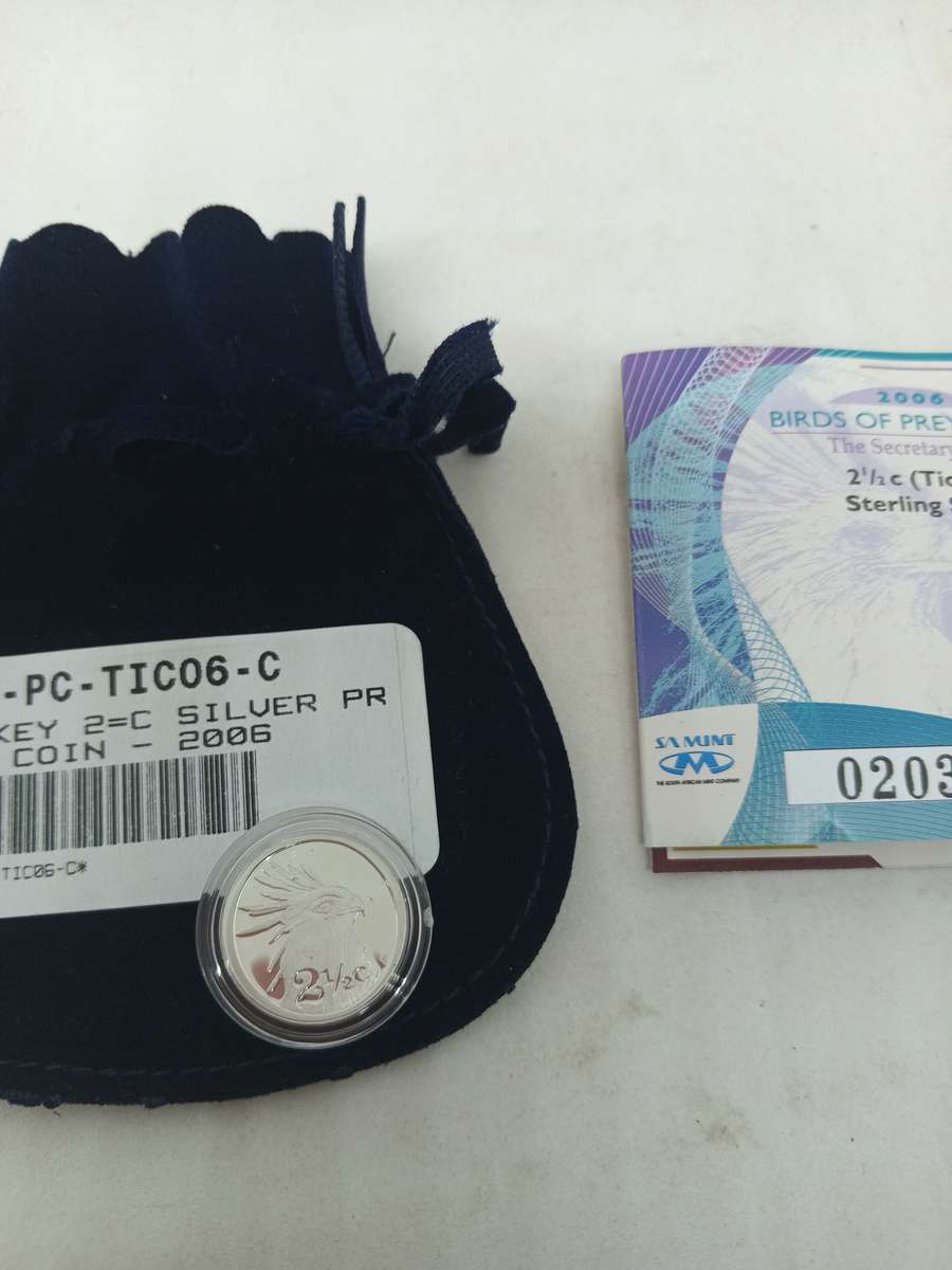 Proof 2006 Birds of Pray Secretary Bird 2.5c With Coa