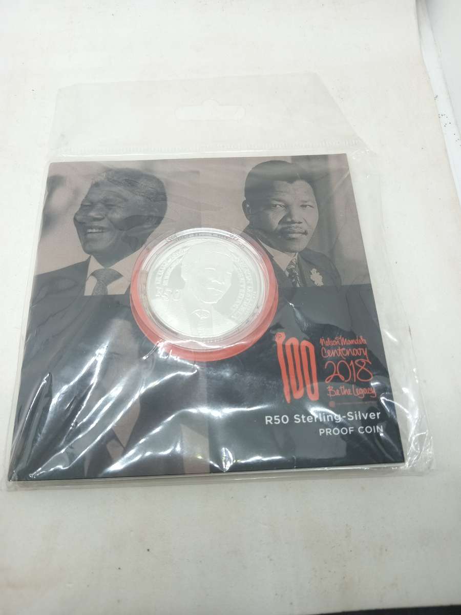 Proof 2018 Nelson Mandela 1 Onz Silver R50 Coin. Sealed