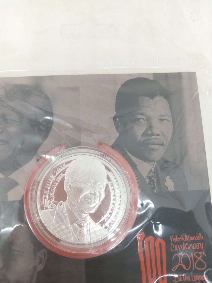 Proof 2018 Nelson Mandela 1 Onz Silver R50 Coin. Sealed