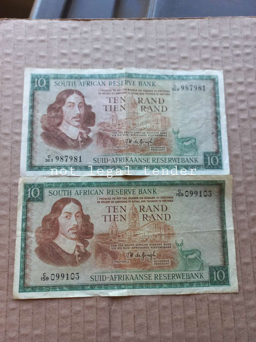 TW de Jongh Ten Rand Banknote (C363)