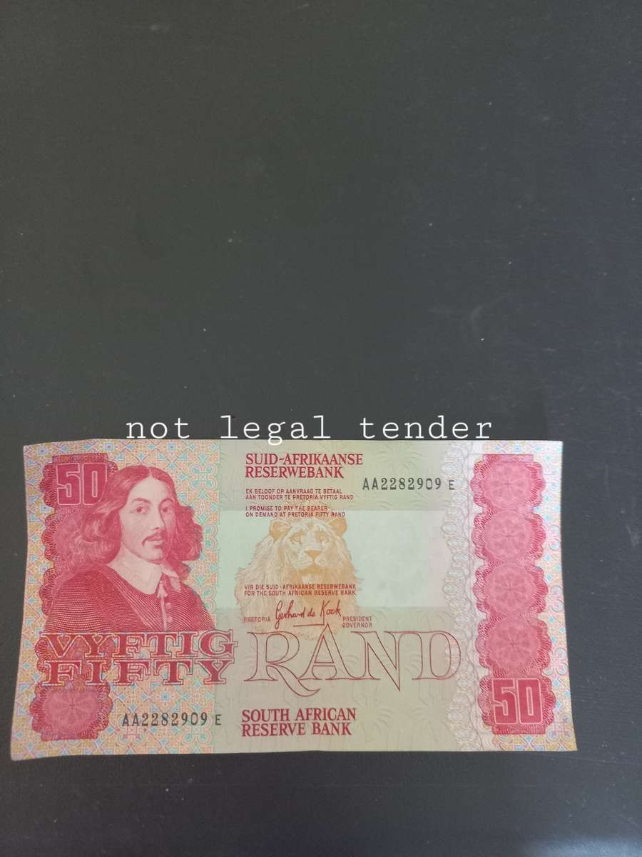 Gerhard de Kock 3rd issue Afr/Eng R50 Banknote (AA)