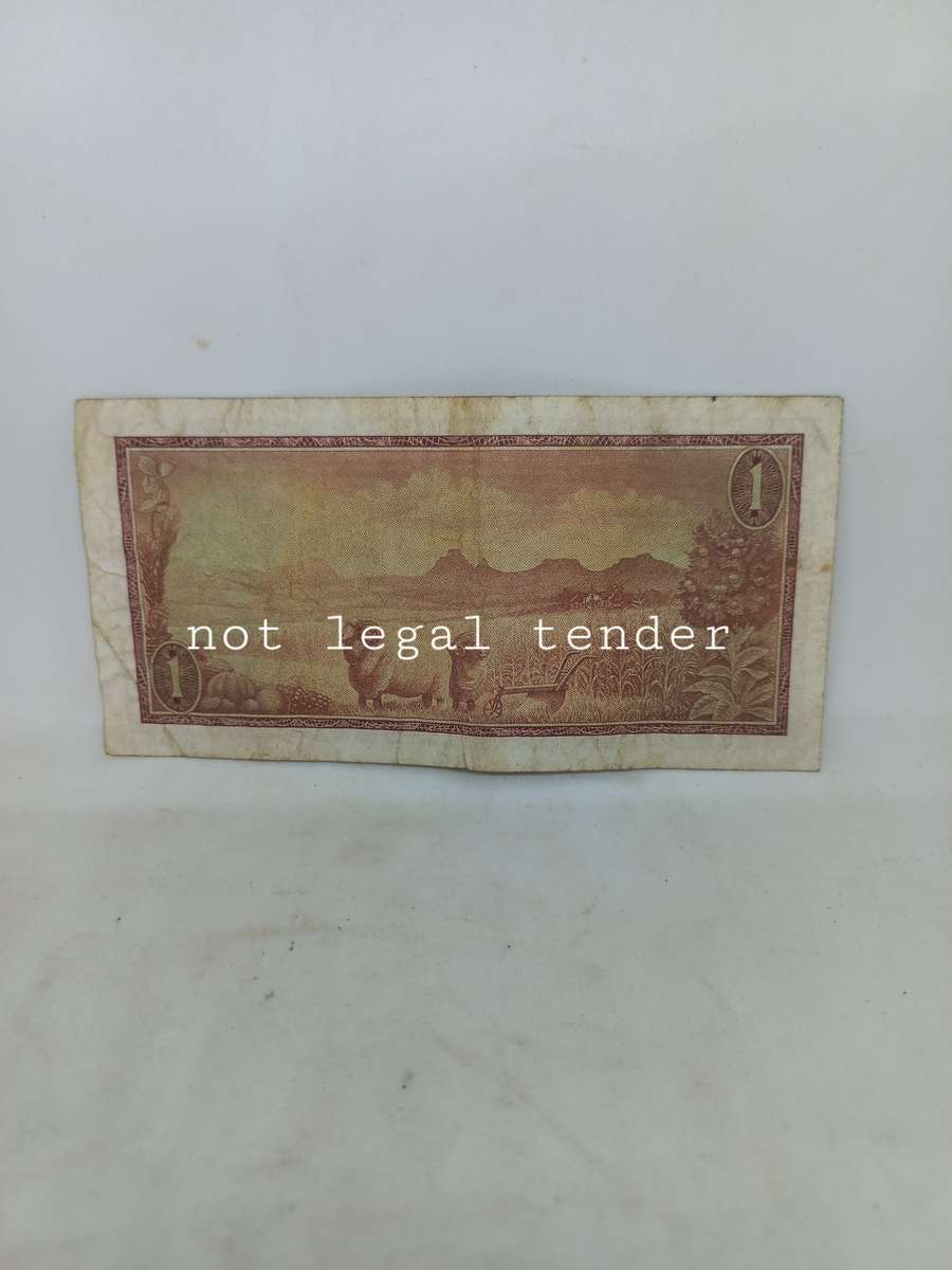 1967 TW de Jongh 1st Issue Eng/Afr One Rand Banknote. (A160)