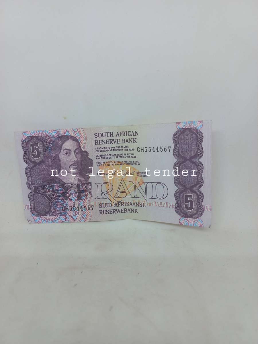 1990 C Stals 1st Issue Eng/Afr Five Rand Banknote. (CH)