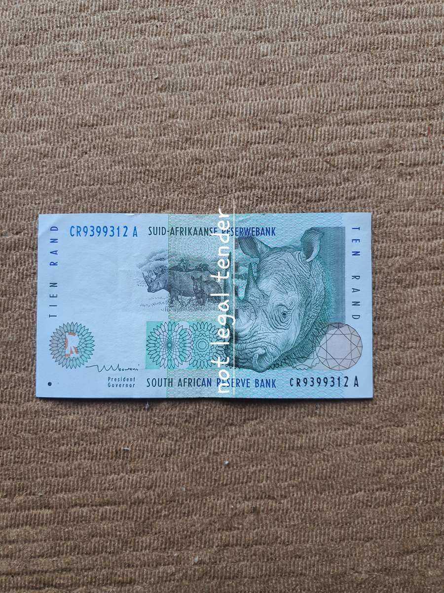 1990 TT Mboweni 1st Issue Afr/Eng Ten Rand Banknote. (CR)