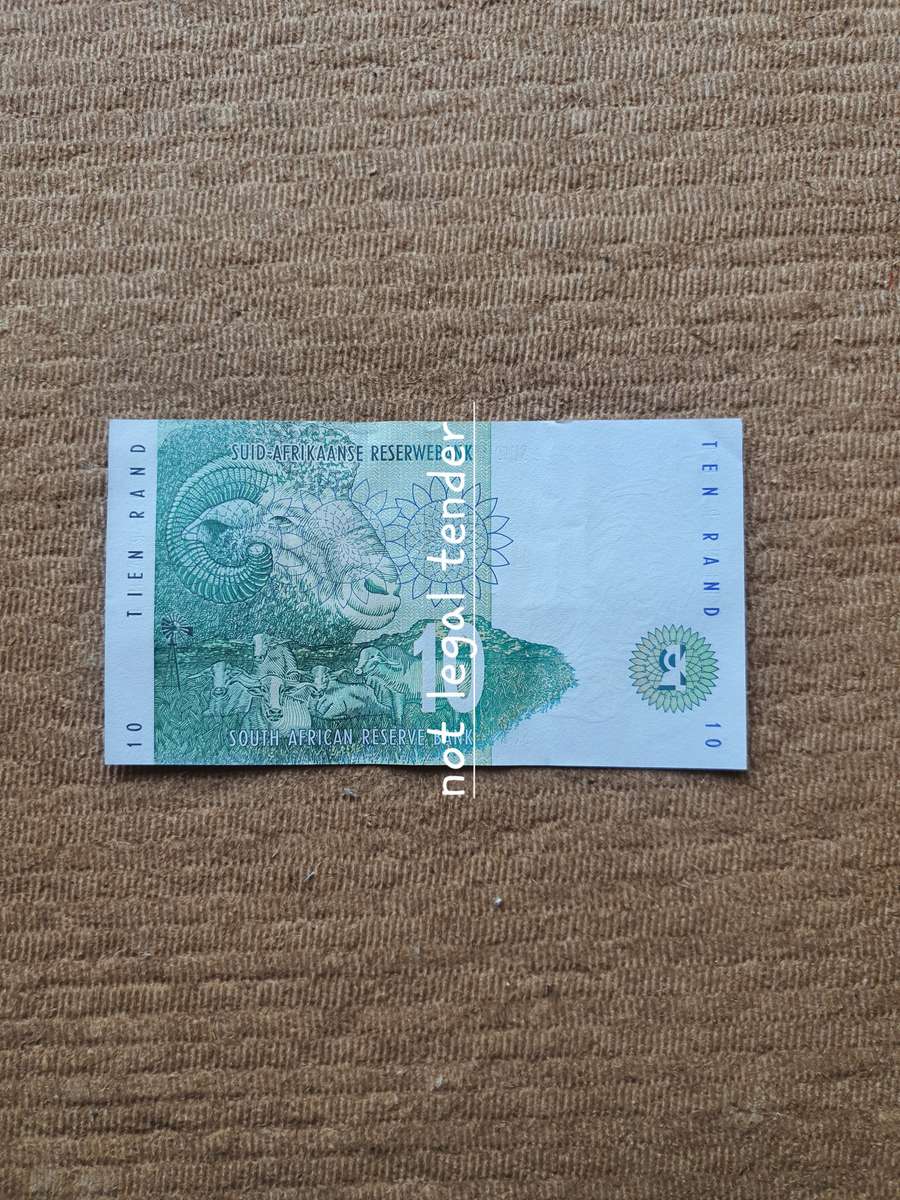 1990 TT Mboweni 1st Issue Afr/Eng Ten Rand Banknote. (CR)